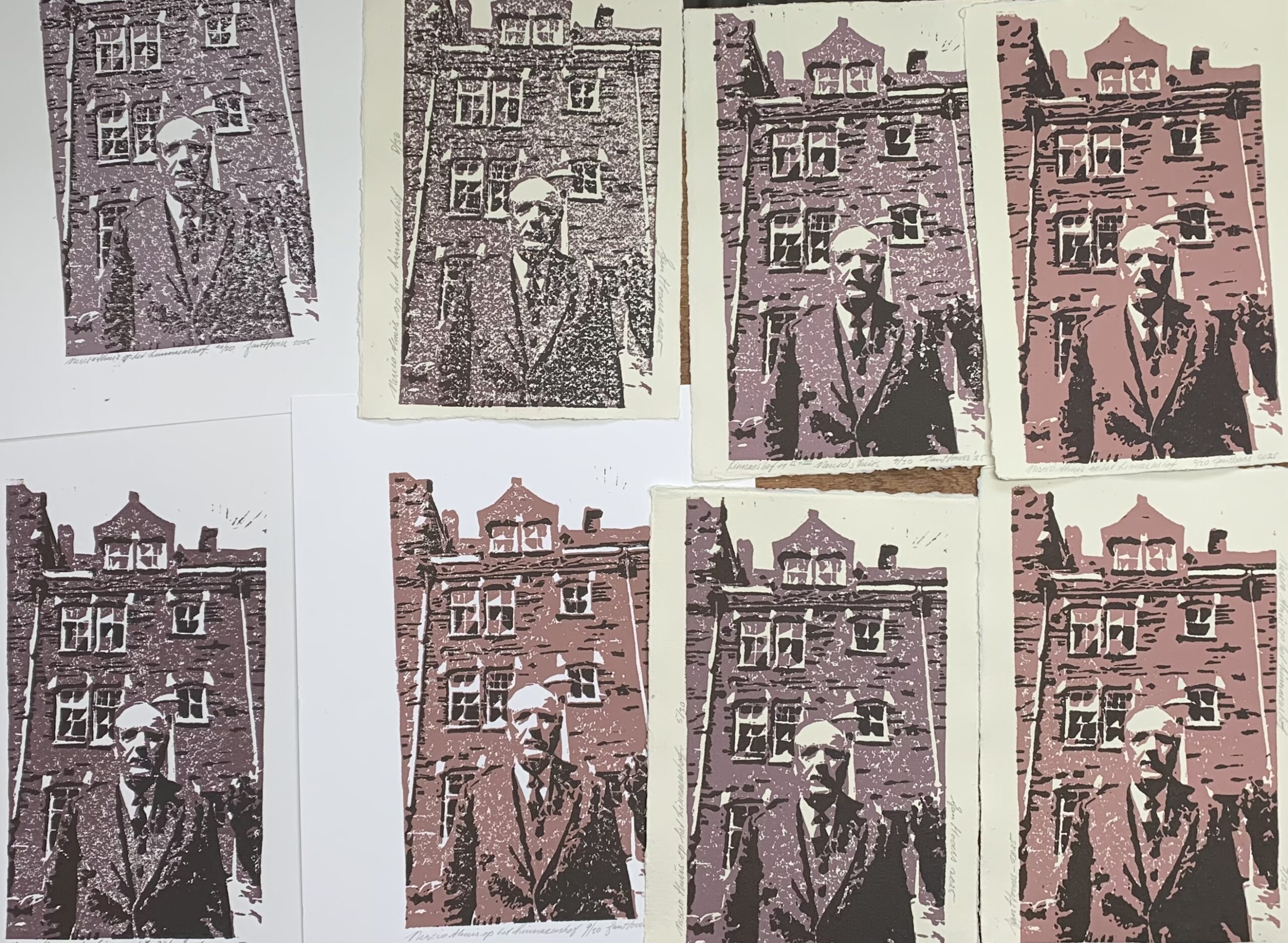 Nescio thuis op het Linnaeushof - linosnede - Afbeelding 3