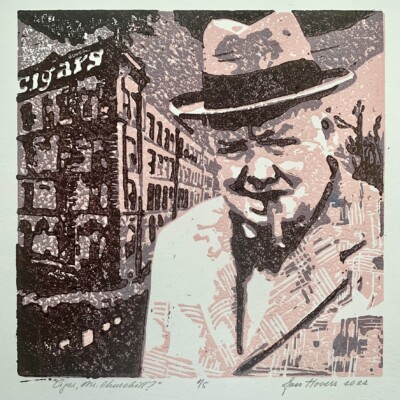 2022 – linosnede | 24×24 | 3 drukgangen | oplage 5