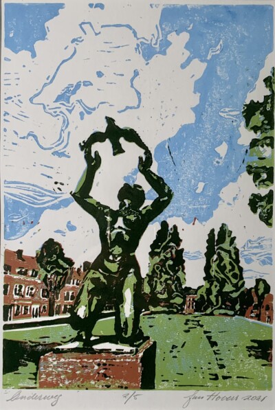 2021 – linosnede | 21×30 | 4 drukgangen | oplage 5