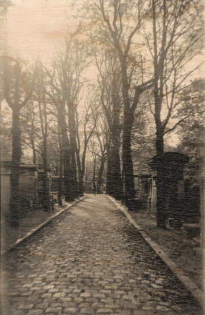 Fotoserie (2024, Parijs/Brussel).
Direct UV-geprint op 19 mm berkenmultiplex.
De houtnerf blijft zichtbaar en maakt iedere afdruk uniek.
Gefotografeerd met een antiek bakelieten Baby Brownie Special op Rera Pan 100S (ISO 127 rolfilm)